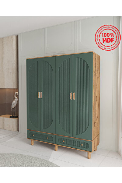 Teen & Bright SOHO 4 KAPAKLI ÇEKMECELİ GARDIROP - TAMAMI MDF