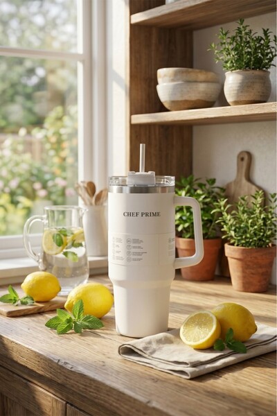 Tiesa Home Quencher 1.2L Stainless Steel Water Bottle Thermos with Straw