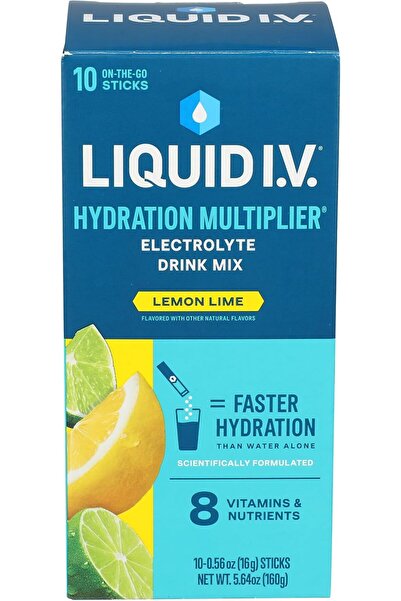 Liquid I.V. مشروب ليكويد إيف المرطب بنكهة الليمون والليم، عبوة من 10 قطع، 0.5...