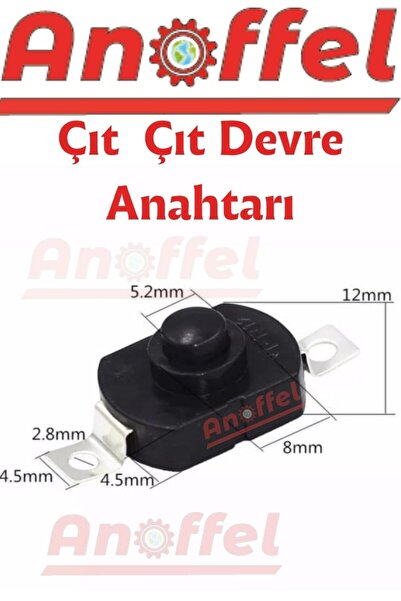 Anoffel Mini Anahtar Arapuar Çıtçıt Anahtar 1 Adet Siyah Elektrik Devresi İçi...