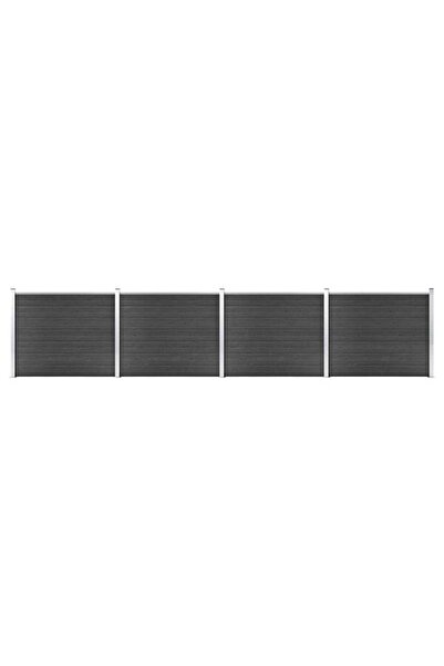 vidaxl Set panouri gard, 699 x 146 cm, gri, WPC