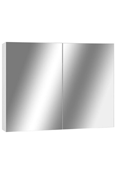 vidaxl Dulap cu oglindă pentru baie, Alb, 80 x 15 x 60 cm, MDF