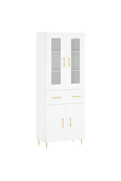 vidaxl Dulap înalt, Alb, 69.5 x 34 x 180 cm, Lemn prelucrat