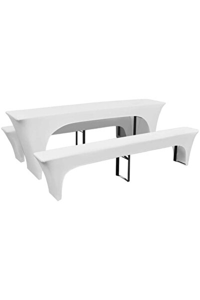 vidaxl Set huse pentru masă și bănci de bere, 220 x 50 x 80 cm, negru, 3 bucăți.