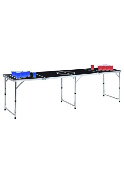 vidaxl Masă de joc Beer Pong și Ping Pong cu pahare și mingi, pliabilă, 240 cm