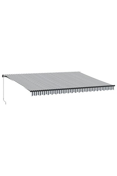 vidaxl Copertină retractabilă manuală, Antracit/Alb, 500 x 350 cm