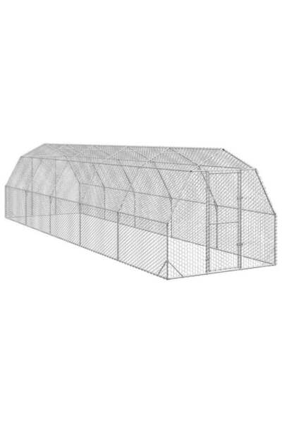 vidaxl Coteț de găini 2.5 x 10 x 2.25 m Oțel galvanizat