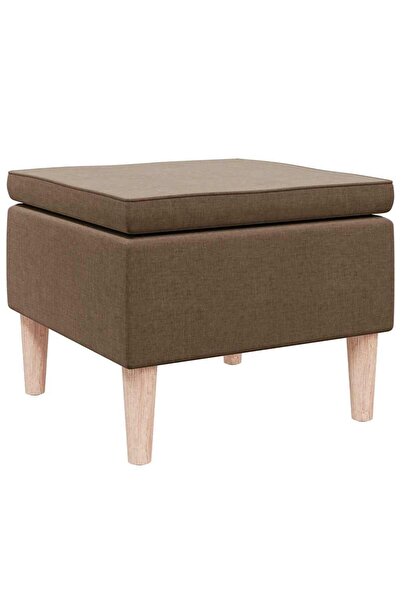 vidaxl Scaun cu picioare din lemn, maro, material textil