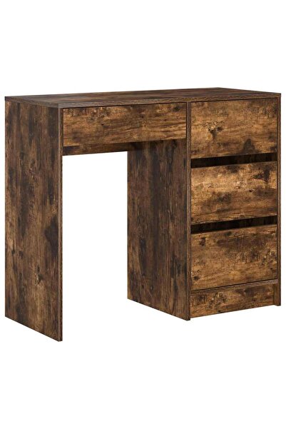 vidaxl Birou cu sertar Stejar fumuriu 90 x 37.5 x 75 cm Lemn compozit