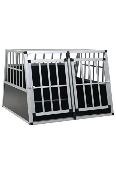 vidaxl Cușcă pentru câini cu ușă dublă, 94 x 88 x 69 cm