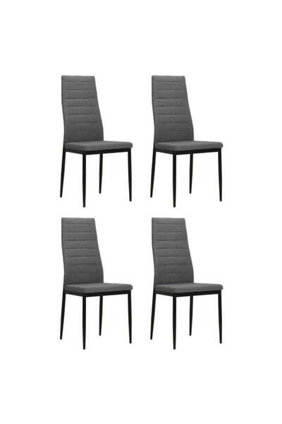 vidaxl Scaune de bucătărie pivotante, 4 buc., gri deschis, textil