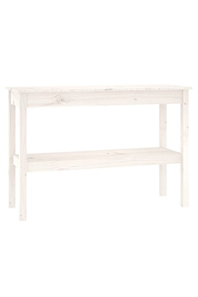 vidaxl Masă consolă, alb, 110x40x75 cm, lemn masiv de pin