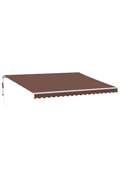 vidaxl Copertină retractabilă automată cu LED, Maro, 450 x 350 cm