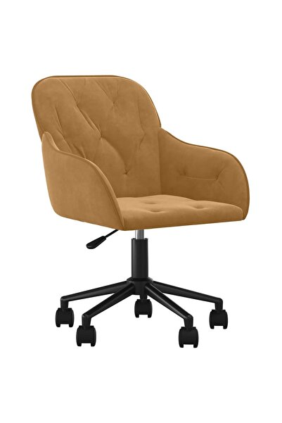 vidaxl Scaun de birou pivotant, maro, catifea