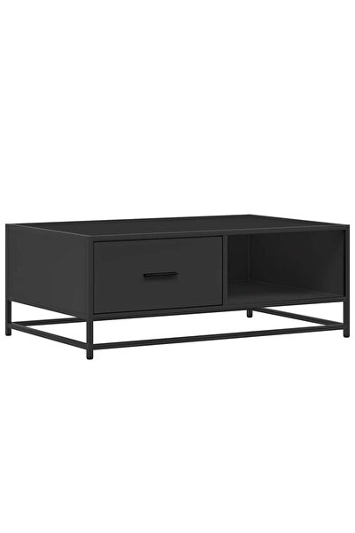 vidaxl Măsuță de cafea, negru, 90x57x35 cm, lemn prelucrat și metal