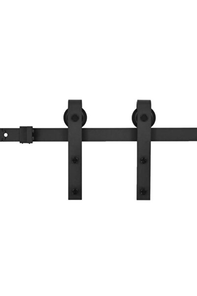 vidaxl Set feronerie ușă glisantă SKIEN, negru, 183 cm, oțel