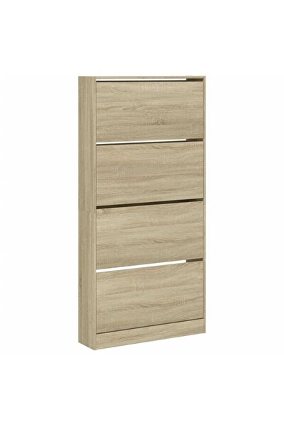 vidaxl Pantofar cu 4 sertare rabatabile, Stejar Sonoma, 80 x 21 x 163,5 cm