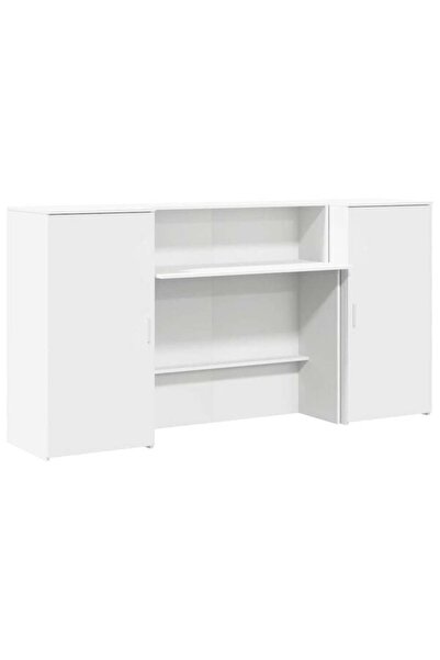 vidaxl Birou de recepție alb 200 x 50 x 103,5 cm din lemn prelucrat