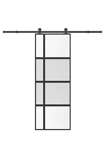 vidaxl Ușă glisantă cu sticlă securizată și set de feronerie din aluminiu