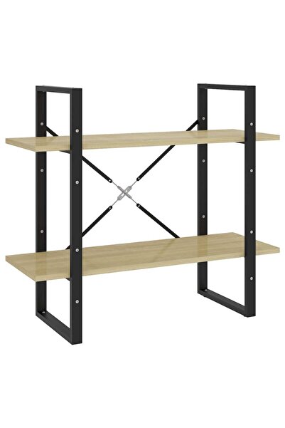 vidaxl Bibliotecă cu 2 rafturi, stejar sonoma, 80x30x70 cm, PAL