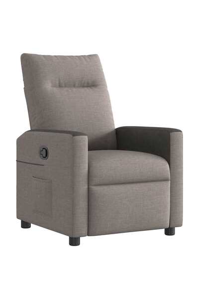 vidaxl Fotoliu rabatabil, gri taupe, material textil