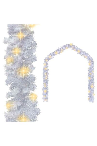 vidaxl Ghirlandă de Crăciun cu lumini LED, albă, 10 m