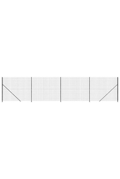 vidaxl Gard din plasă de sârmă cu bordură, antracit, 2 x 10 m