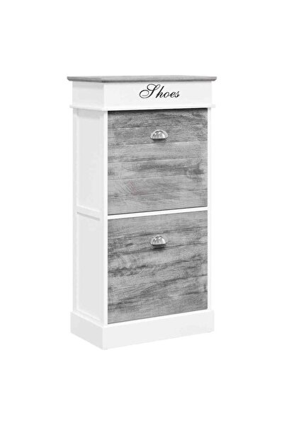 vidaxl Pantofar, gri, 50 x 28 x 98 cm, lemn de paulownia