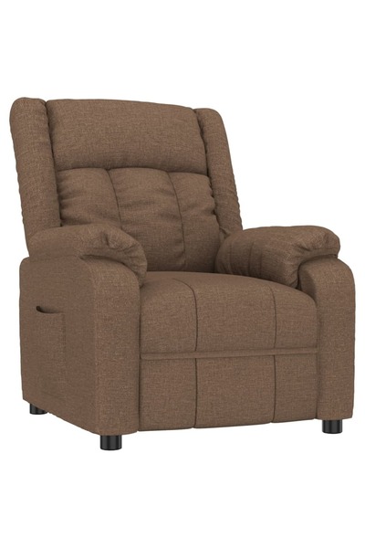 vidaxl Fotoliu rabatabil, maro, material textil