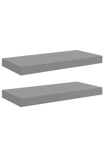 vidaxl Rafturi de perete, 2 buc., gri, 50 x 23 x 3.8 cm, MDF