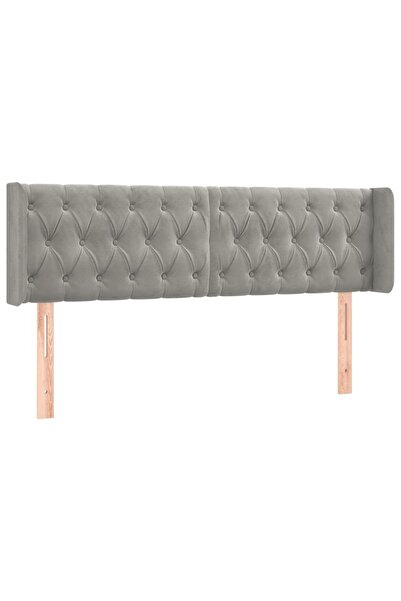 vidaxl Tăblie de pat cu aripioare gri deschis 147x16x78/88 cm catifea