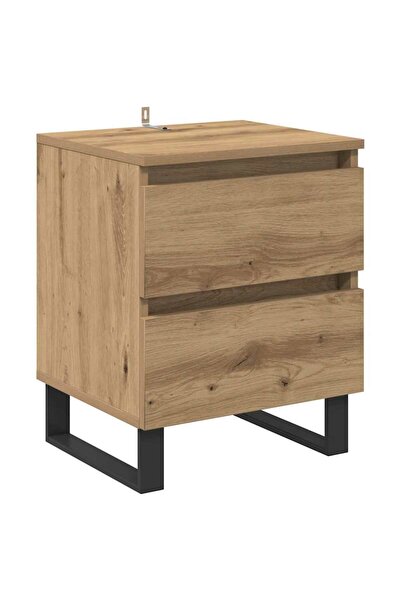 vidaxl Dulap de noapte Stejar Artizanal 40 x 35 x 50 cm Lemn compozit