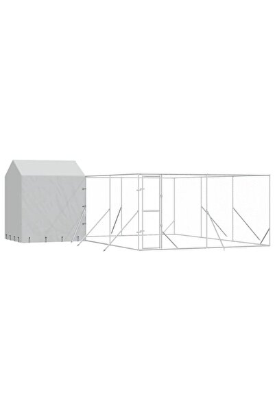 vidaxl Structură exterioară cu acoperiș argintiu 6 x 6 x 2.5 m din oțel galva...