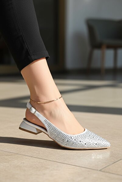 enoch Women's Intensely Stone Embroidered Shiny Upper Orthopedic Open Back Lo...