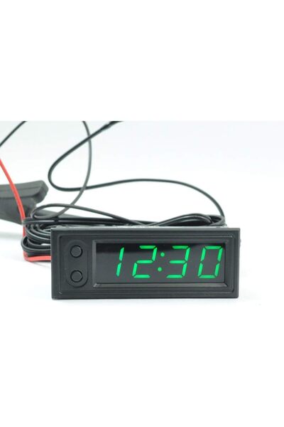 AEK-Tech Dijital Termometre Voltmetre ve Saat Komponent Led 22mm Yeşil