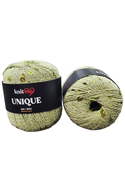 knitme Unique Çağla Yeşili Pullu El Örgü İpi