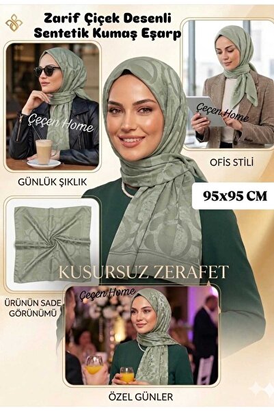 ÇEÇEN HOME (1 Piece) Elegant Geometric Pattern Scarf,Breathable Synthetic Fab...