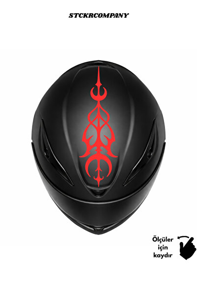 STCKRCO Gotik Desen Kask Stickerı - Motor Kaskı Üst Stickerı - Kask Dekoru Vi...