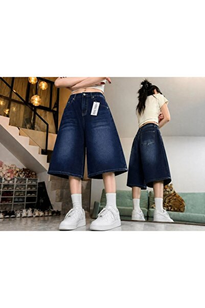 İsra Ayyıldız Moonstar Collection Bermuda Koyu Mavi Pantolon