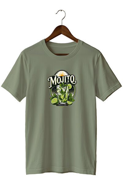 remonz Mojito Cocktail Unisex Cocktail Printed Regular Fit Crew Neck T-Shirt
