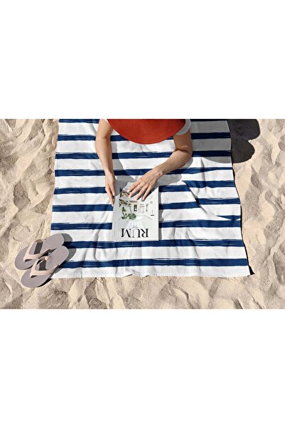 CANDLEMASTORE Blue Line Beach Towel