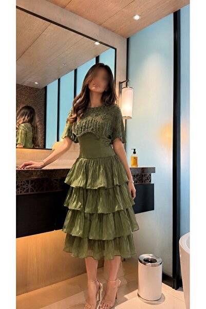 Jood Luxurious Embroidered Layered Oil Dress