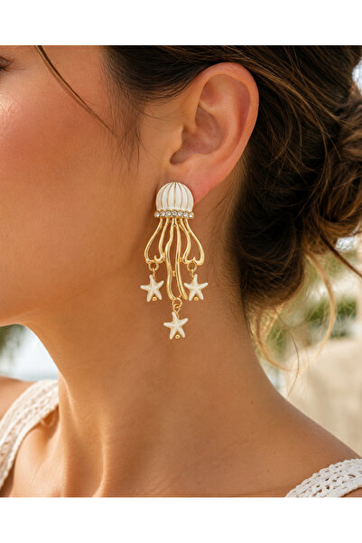 POYASE Dangle Earrings with Jellyfish and Starfish Figures Stylish Design Ear...