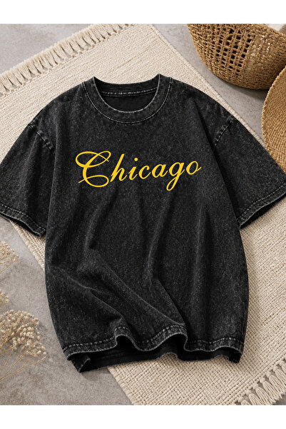 Pink Sky Acid Washed Oversize Unisex T-Shirt Washed Vintage Street Style Stre...