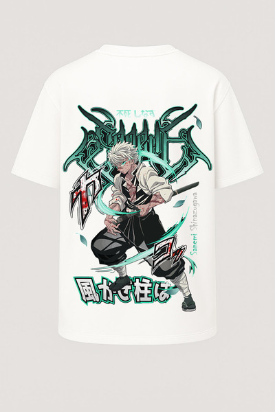 nirvoda Tricou Oversize cu imprimeu Wind Hashira Sanemi Demon Slayer - Imprim...