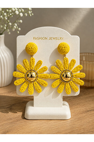 Lilith Takı Yellow Daisy Earrings |   Handmade Looking Large Flower Earrings ...