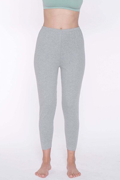 YILDIZ Lycra Women's Plus Size Long Leggings Gray