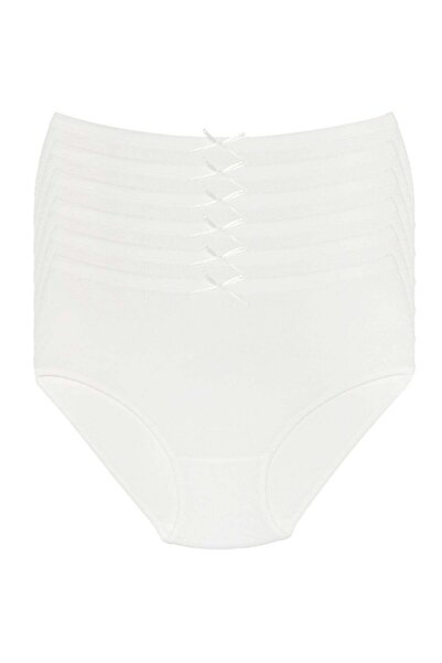 YILDIZ Modal Ribana Bato Women's High Waist Panties White 6-Pack