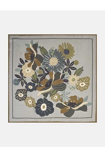 KYR Multi-Flower Pattern Viscose Scarf Mold Green