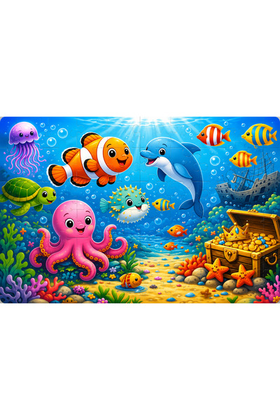 W-Design Ahşap+Eva Puzzle Yapboz 12 PARÇA